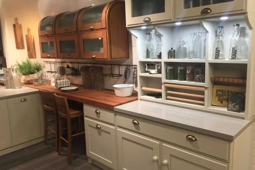 kitchen cabinets with glass