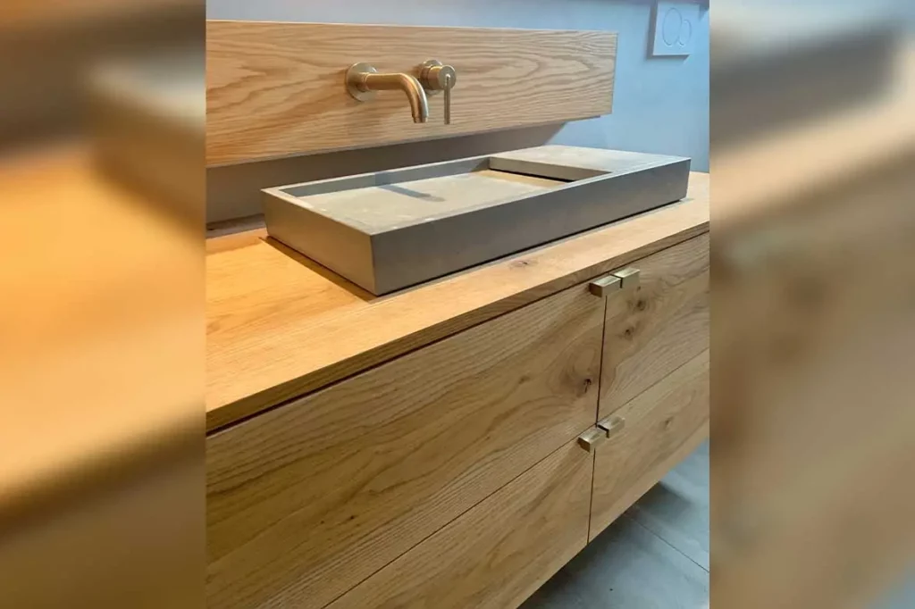 light wood vanity