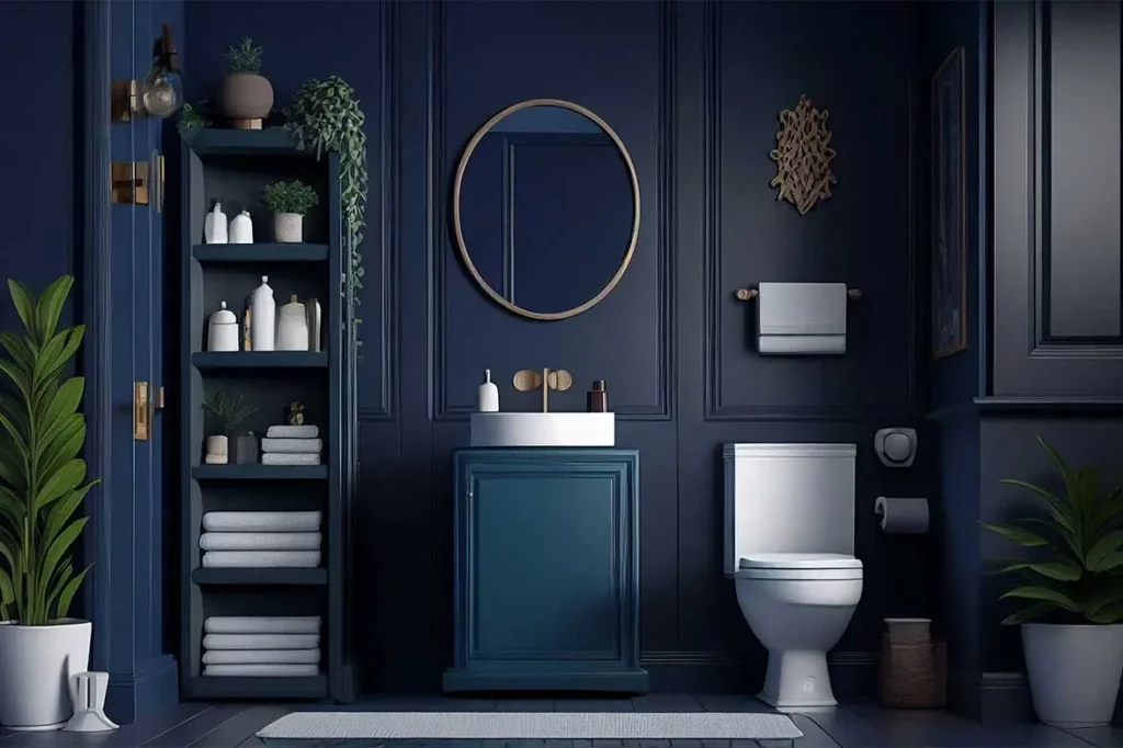 bathroom ideas with blue vanity